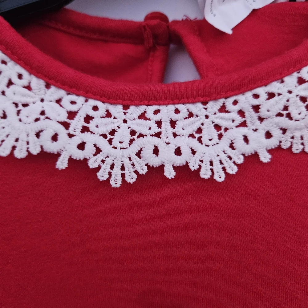 Rare Editions Red Christmas Holiday Dress with Candy Cane Design (Pre-Ow)